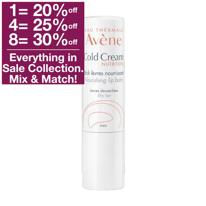 The Cold Cream lip balm stick helps dry and chapped lips for the whole family. Enriched with natural Cold Cream, this creamy lip balm provides long-lasting care and protection for lips exposed to the cold. The clear and simple formulation is 99.5% natural and contains Avène thermal water and jojoba oil in addition to soothing and repairing properties. Resistant to water and cold, transparent on the lips, it can be used by the whole family from 2 years old.