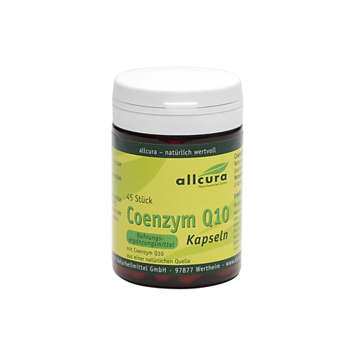 Allcura Coenzyme Q10 30 mg is a dietary supplements with 30 mg coenzyme Q 10 per capsule from a natural source. Coenzyme Q 10 is a substance contained in certain foods. Coenzyme Q 10 is a natural component of body cells and is active in the mitochondria.