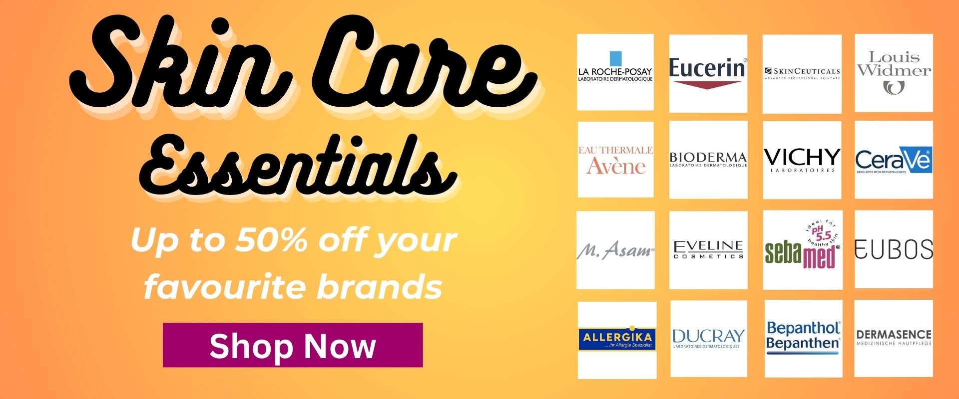 Dermatological Skin Care Sale - Included are Louis Widmer, SkinCeuticals, Eucerin, Dermasence, La Roche-Posay, Allergika and many more