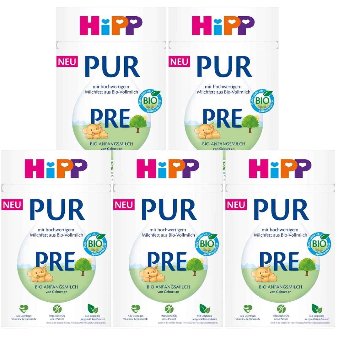 Hipp Pre PUR Organic Baby Formula (from birth) - Pack of 5 x 500g