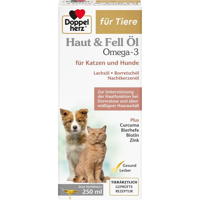 Doppelherz Skin Fur Oil Omega 3 for cats and dogs 250 ml