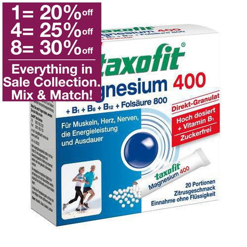Taxofit Magnesium 400 + B-vitamins Direct Granulate 20 cap