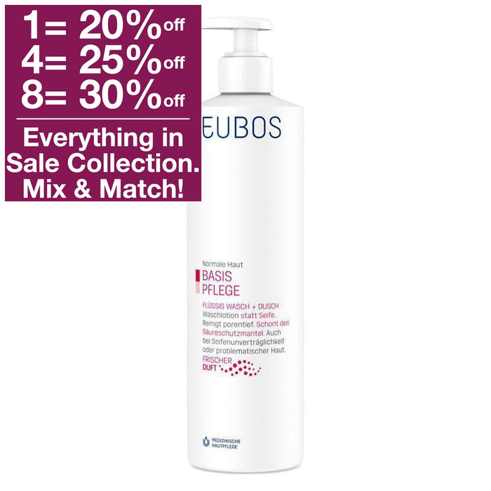 Eubos Liquid Washing Emulsion Red Bottle with Dispenser 400 ml
