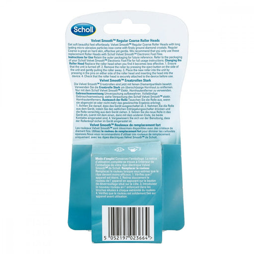 Scholl Velvet Smooth Replacement Roller Heads 1 pack - back
