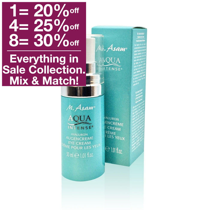 M. Asam Aqua Intense Hyaluron Eye Cream is an effective moisturizer formulated with hyaluronic acid to visibly cushion the skin. This eye cream can reduce the appearance of fine lines and dryness lines, while calming the skin without a fragrance. Use this cream for a fresh and radiant eye area.