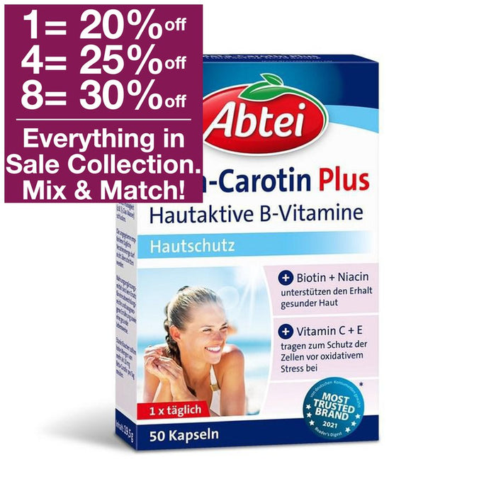 Abtei Beta-Carotin Plus Skin-Active B Vitamins 50 cap