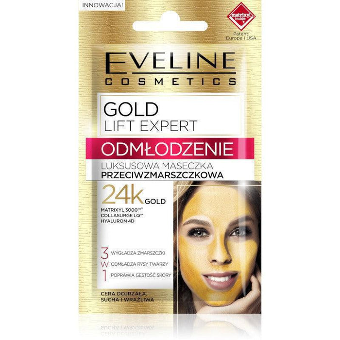 Eveline Cosmetics Gold Lift Expert Luxury Anti-Wrinkle Mask 3in1 7ml - VicNic.com