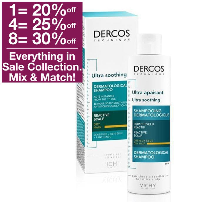 New design - Vichy Dercos Ultra Sensitive Sulfate-Free Shampoo - Normal to Dry Hair 200 ml