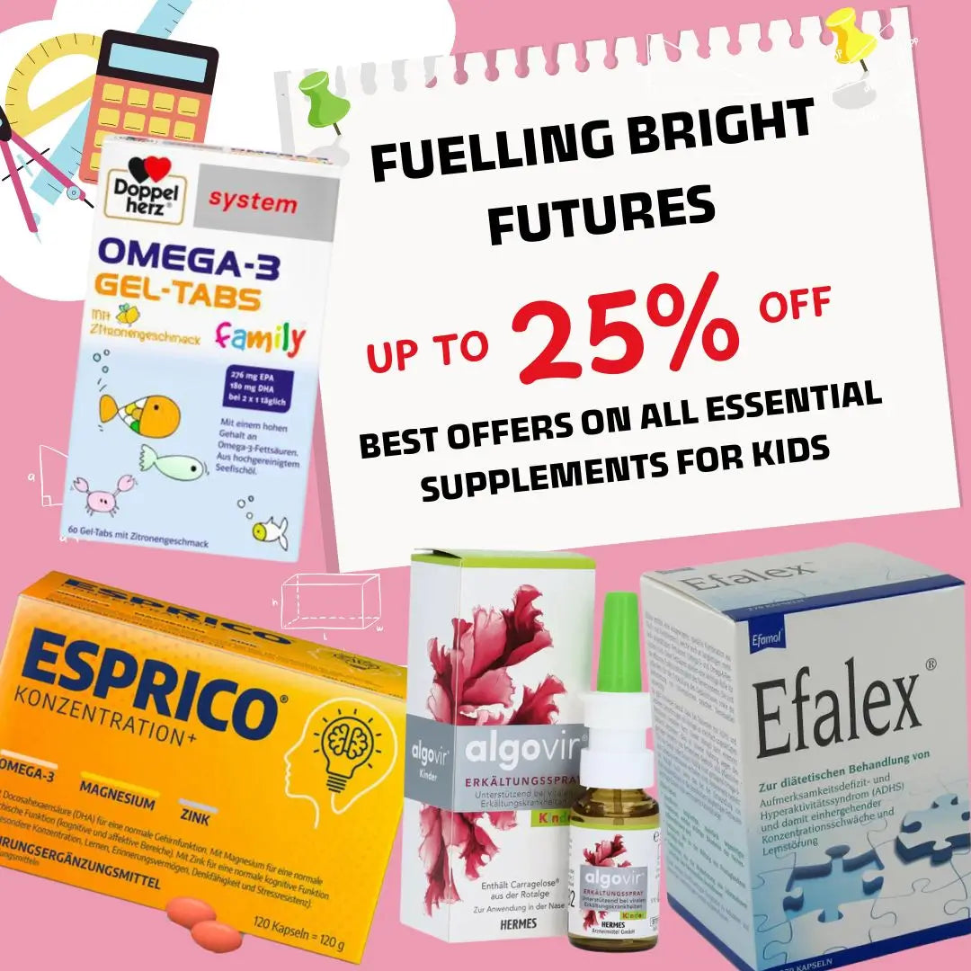 Back to School Offers 2024 include supplements for mothers and children, such as Esprico, Algovir Nasal Spray and Efalex