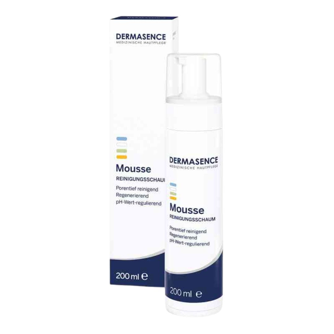 Dermasence mousse packaging on a white background
