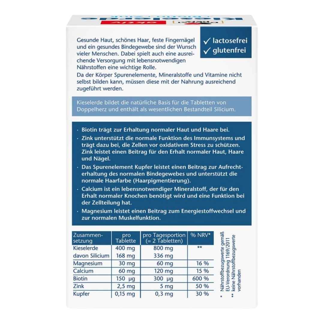 Doppelherz silice + biotină + tablete de zinc 60