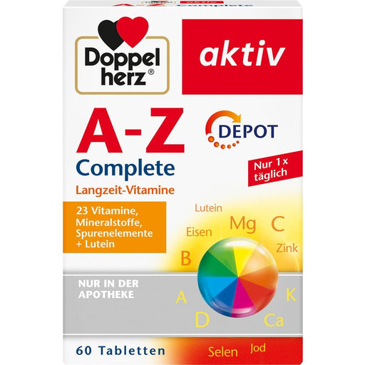 With 1 capsule of Doppelherz A-Z Depot Vitamins & Minerals daily, your body will gain important vitamins, minerals and trace elements plus lutein for many hours of the day. 2 month supply. VicNic.com