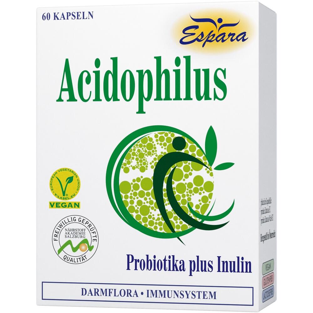 Acidophilus Capsules is a food supplement with probiotic lactic acid bacteria and prebiotic fiber. Probiotic bacteria can help the balance of the intestinal flora, a good functioning of the intestine and the immune system. As probiotic germs multiply in the intestine, they displace pathogens and take away their food.