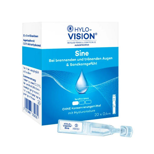 Hylo-Vision® Sine is a sterile preservative-free wetting agent. It is suitable for wetting all types of contact lenses. Hylo-Vision® Sine contains hyaluronate, a natural substance that is also present in the structures of the human eye and in the tear film.