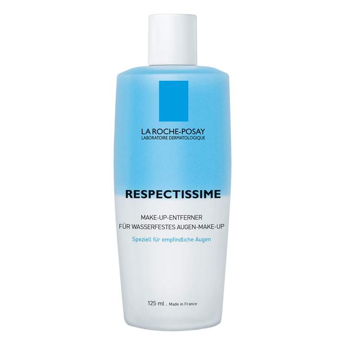La Roche-Posay Respectissime Eye Make-Up Remover is a bi-phase, gentle and paraben-free eye make-up remover, also for waterproof eye make up.