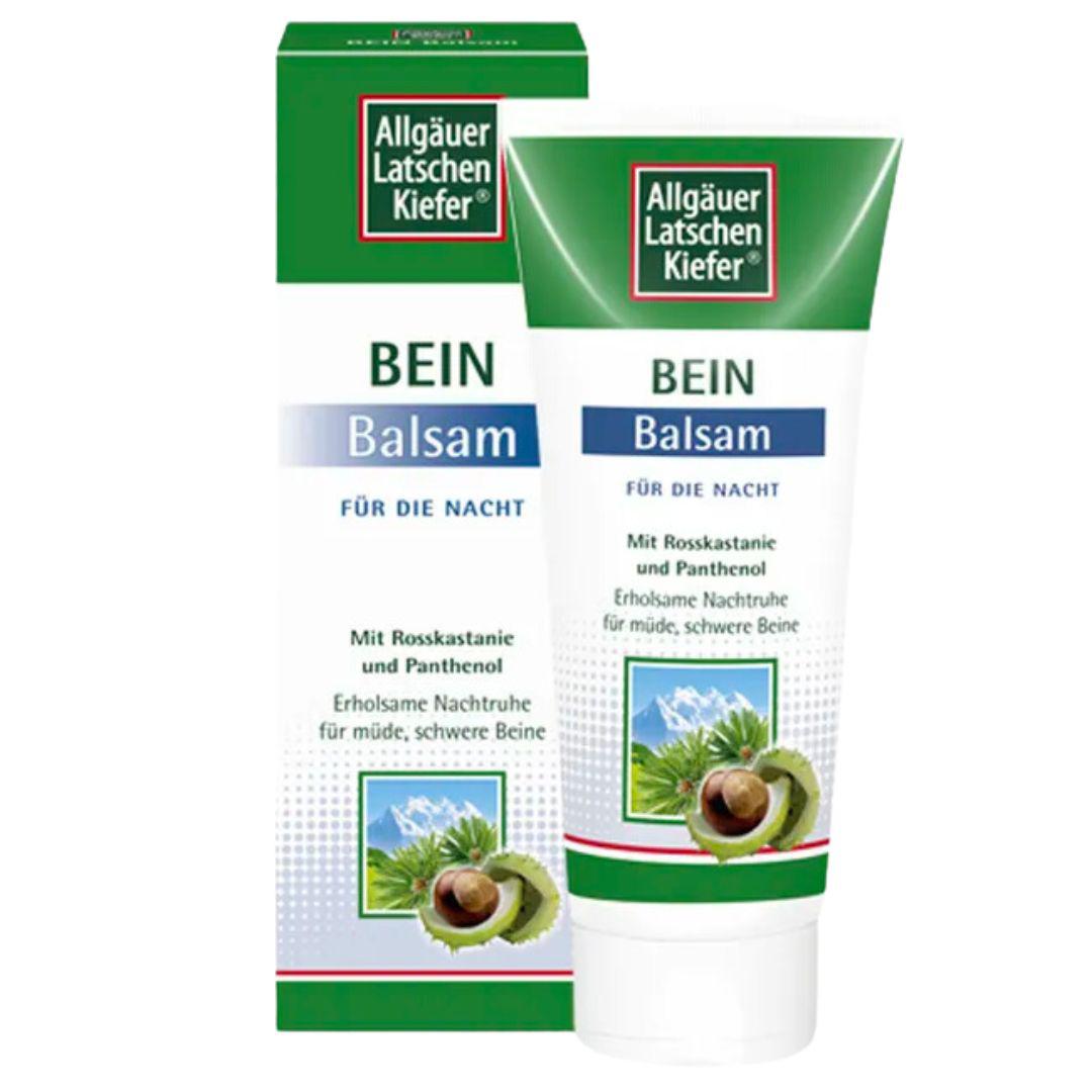 Allgäuer Latschenkiefer Leg Balm for the Night contains natural mountain pine oil, jojoba and almond oil supports the recovery of tired, heavy legs. With valuable plant extracts from horse chestnut and algae. VicNic.com
