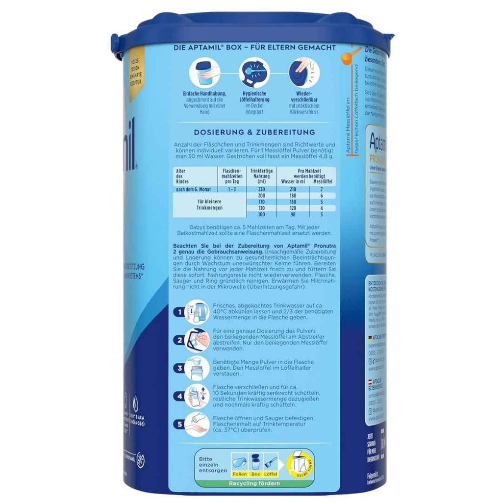 Blue container with text and icons on a white background