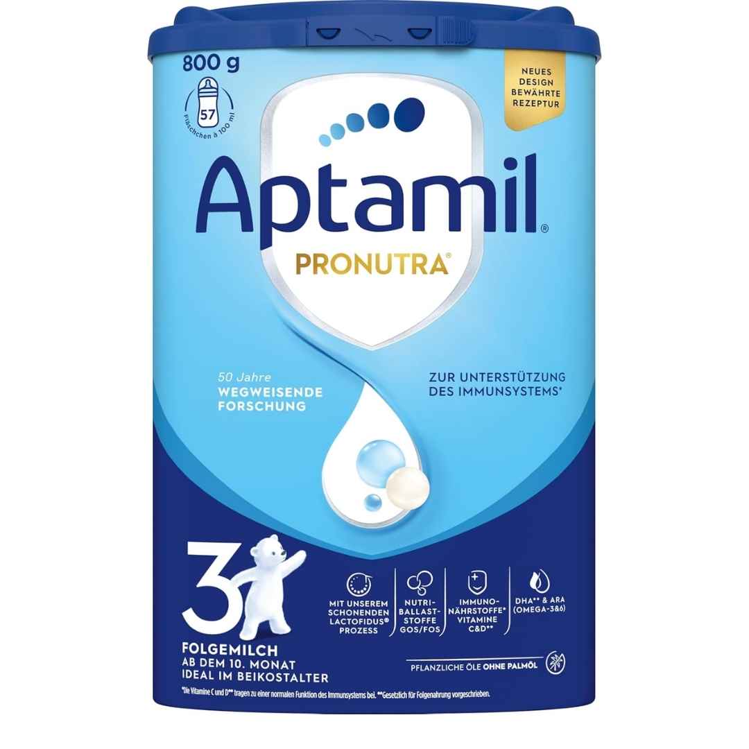 Aptamil Pronutra 3 baby formula packaging on a white background