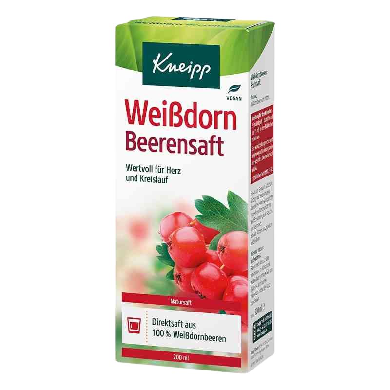 A 200 ml box of Kneipp Weissbdom Beerensaft (white cranberry juice) on a plain white background. The packaging features a green top section, red text, and an illustration of red cranberries with green leaves.