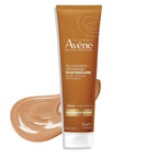 Avene self-tanner tube with swatch on a white background