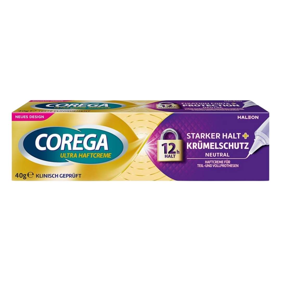 Corega Denture Ultra Adhesive Cream Neutral Taste 40 גרם
