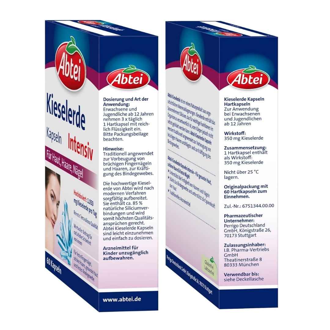 Abtei silīcija dioksīda kapsulas intensīva 60 vāciņa