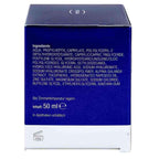 Blue box with white text containing product ingredients and volume on a white background