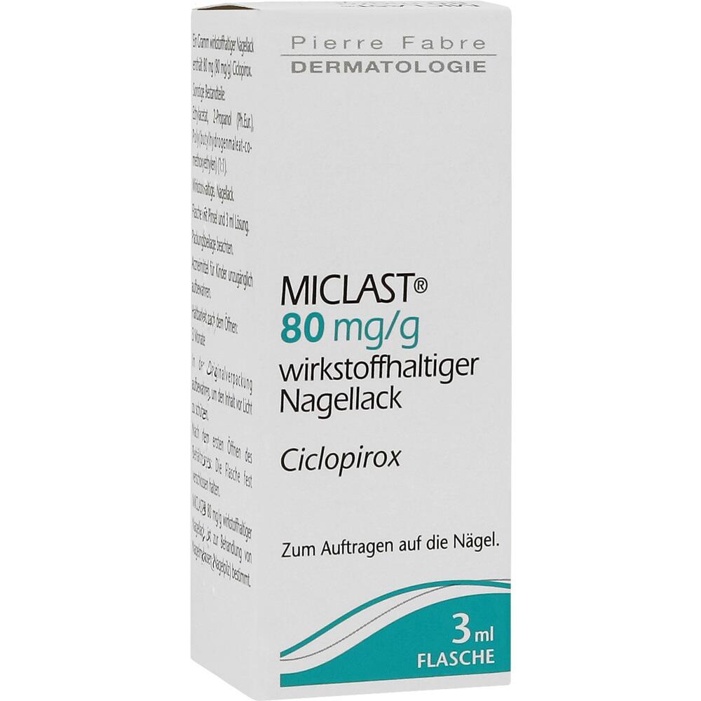 Miclast 80 mg/g vaistinis nagų lakas 3 ml