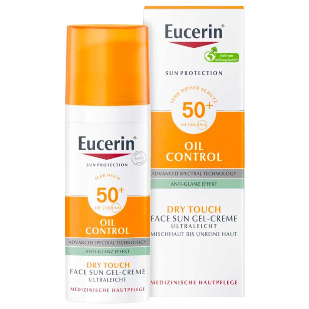 Eucerin Oil Control Sun Gel Cream SPF50+ 50ml provides trusted protection from the sun's rays with its Advanced Spectral Technology, specially formulated for oily, impure and acne prone skin. It boasts an 8-hour anti-shine effect and matte finish, plus UVA/UVB filters to block out harmful UV rays while Licochalcone A protects against free-radicals and Glycyrrhetinic acid repairs skin’s DNA. VicNic.com