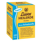 Yellow and blue box of Luvos Heilerde imutox capsules on a white background