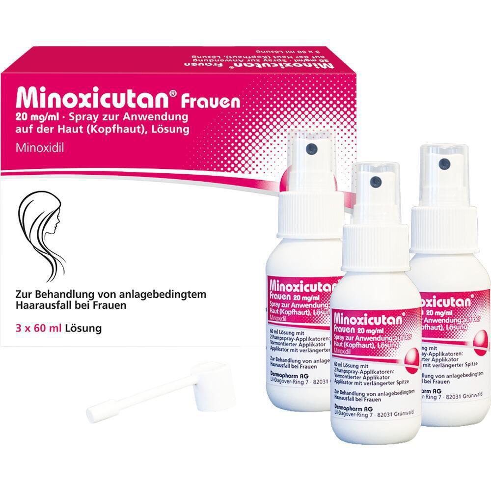 Minoxicutan Women 20mg/ml Spray for Thinning Hair 3x60 ml