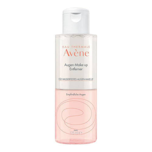 Avene eye makeup remover bottle on a white background