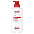 A white bottle of Eucerin pH5 Lotion with a red pump dispenser, shown against a plain white background.