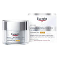 Eucerin Hyaluron-Filler + 3x Effect anti-age daily care jar with its white and silver packaging box, shown on a clean white background.