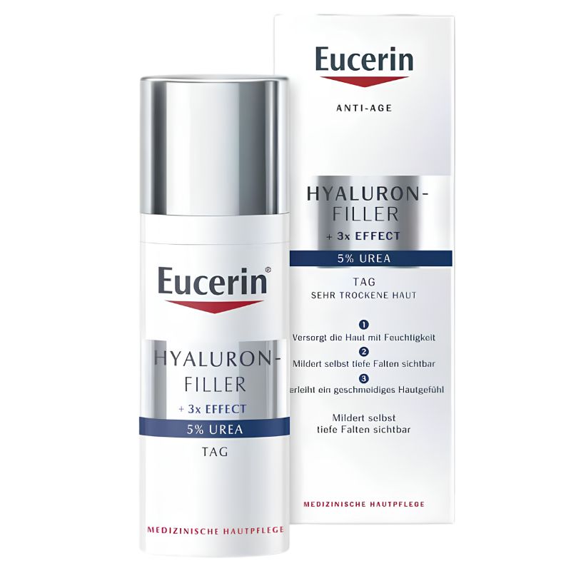 Eucerin Hyaluron-Filler 5% Ureia Creme de Dia para Pele Seca 50 ml