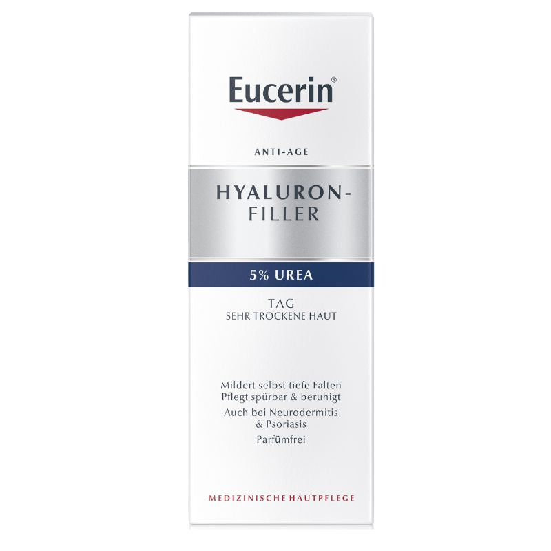 Eucerin Hyaluron-Filler 5% Ureia Creme de Dia para Pele Seca 50 ml