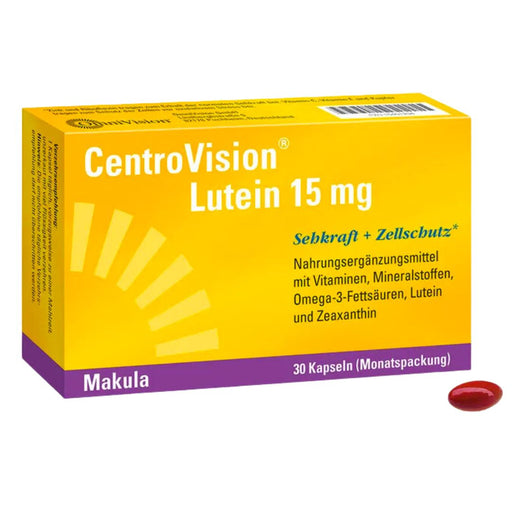 Centrovision Lutein 15 mg is dietary supplement to support the natural protective mechanisms of the eyes.