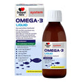 Doppel herz Omega-3 Liquid supplement, showing the retail box and the amber bottle with a white cap on a plain white background.
