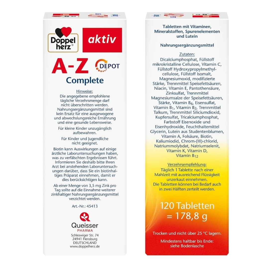 <tc>Doppelherz</tc> فيتامينات إيه زد ديبوت &  معادن 120 قطعة