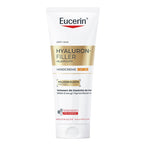 A white squeeze tube of Eucerin Anti-Age Hyaluron-Filler Handcreme on a clean white background.