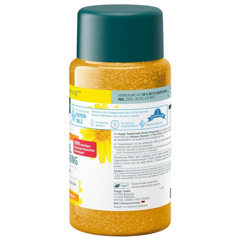 A bottle of Energie GmbH Biofertilizer for flowers and plants, featuring a dark teal cap and a white label with yellow and blue accents, containing a golden-yellow granular substance.