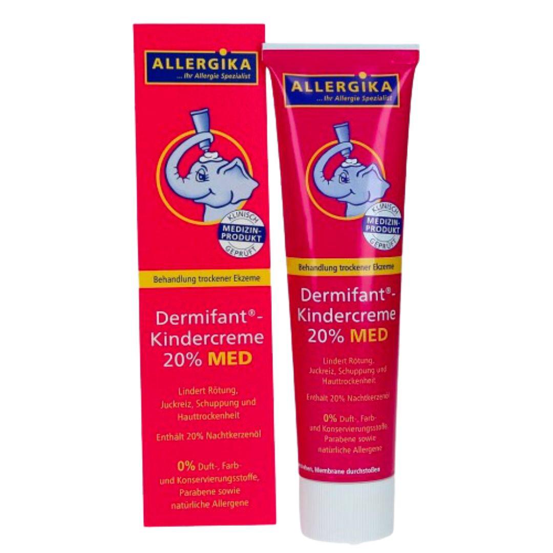 Allergika Dermifant Children Cream is a quality product formulated for the relief of dry eczema in children, such as atopic eczema (neurodermatitis). It contains 20% evening primrose oil and 5% glycerin, which help restore the disturbed skin barrier, eliminate skin dryness, and reduce redness and itching. VicNic.com