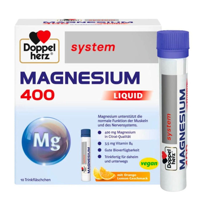 Doppelherz Magnesium 400 Liquid 10 drinking bottles