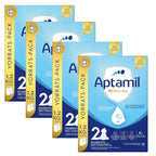 4 boxes of Aptamil Pronutra baby formula on a white background