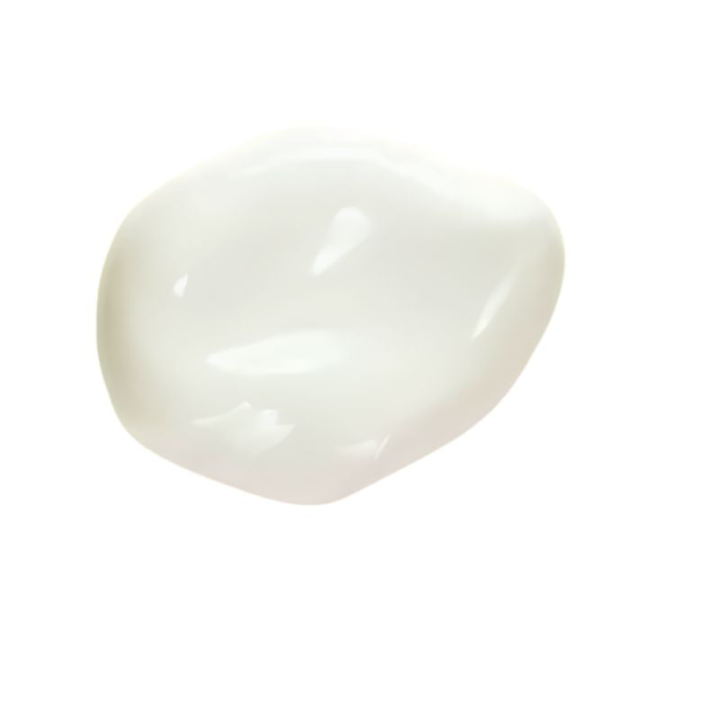 A smooth, glossy, irregularly shaped white stone or tumbled pebble on a solid white background.