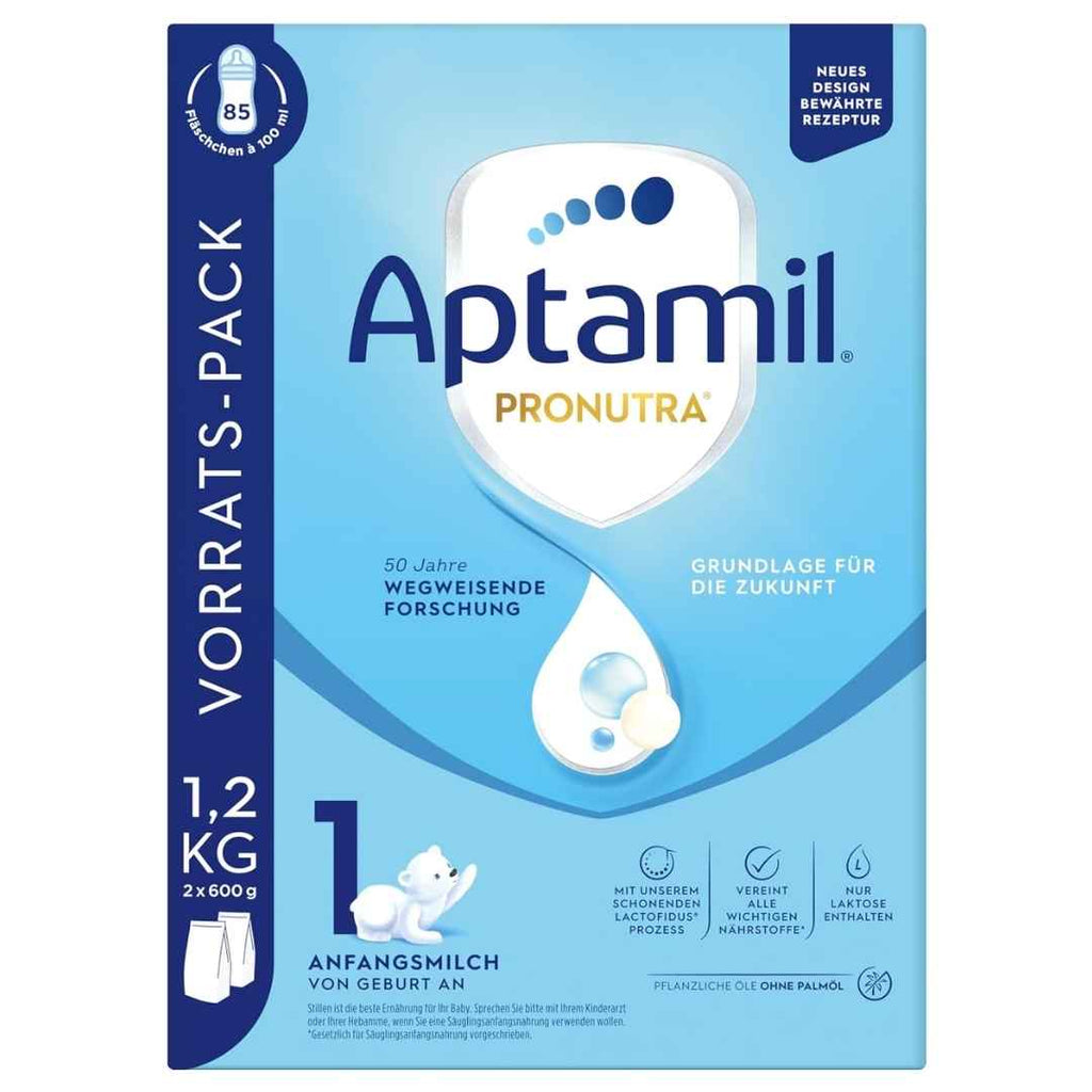 Aptamil Pronutra baby formula packaging on a white background