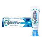 Sensodyne ProSchmelz toothpaste tube and packaging on a white background