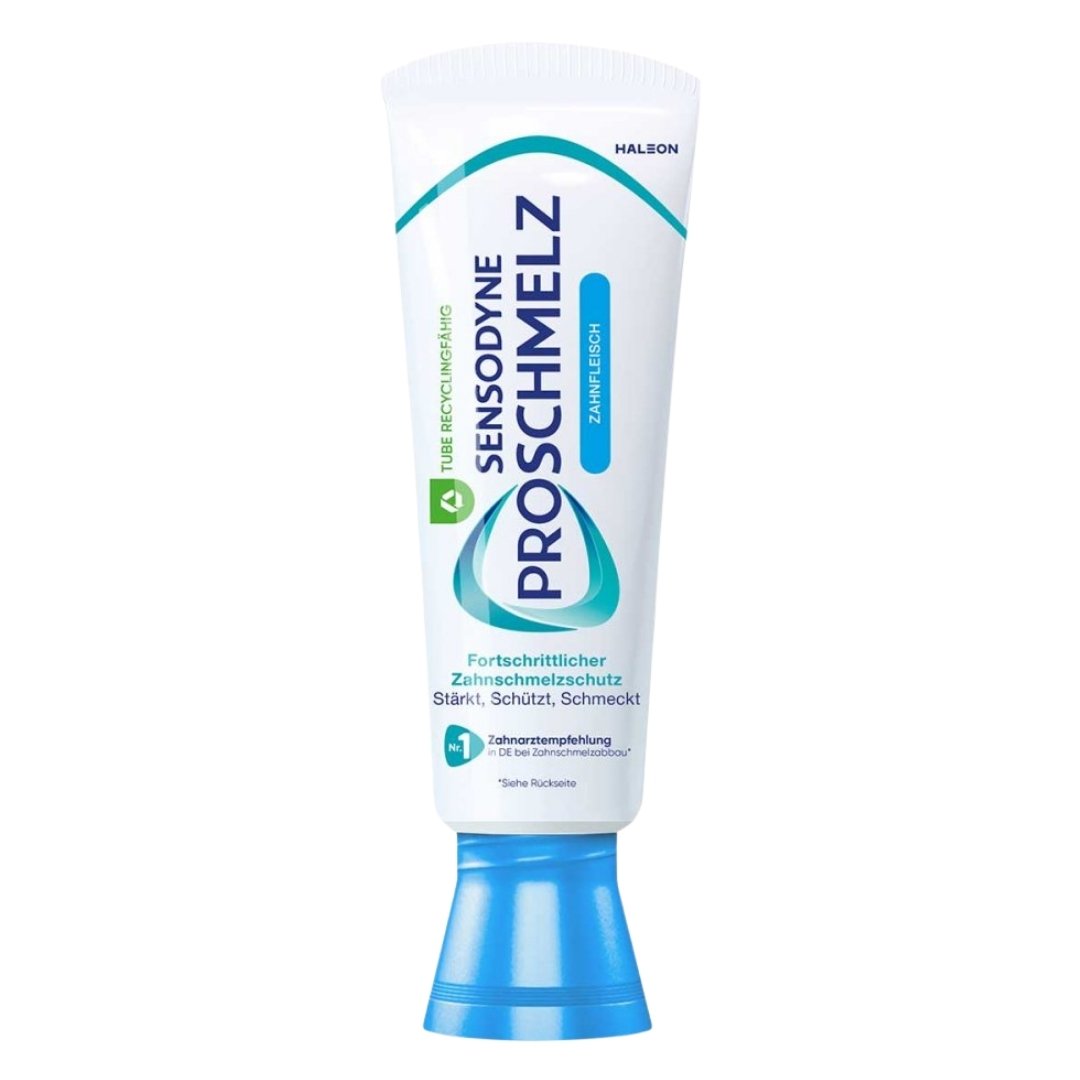 Proschmelz Sensodyne tube on a white background
