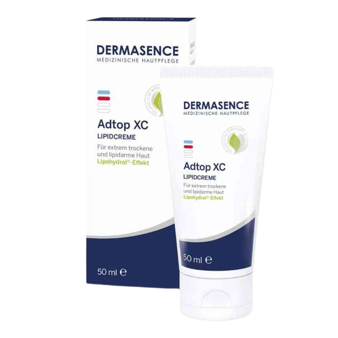 Dermasence Adtop XC lipid cream packaging on a white background