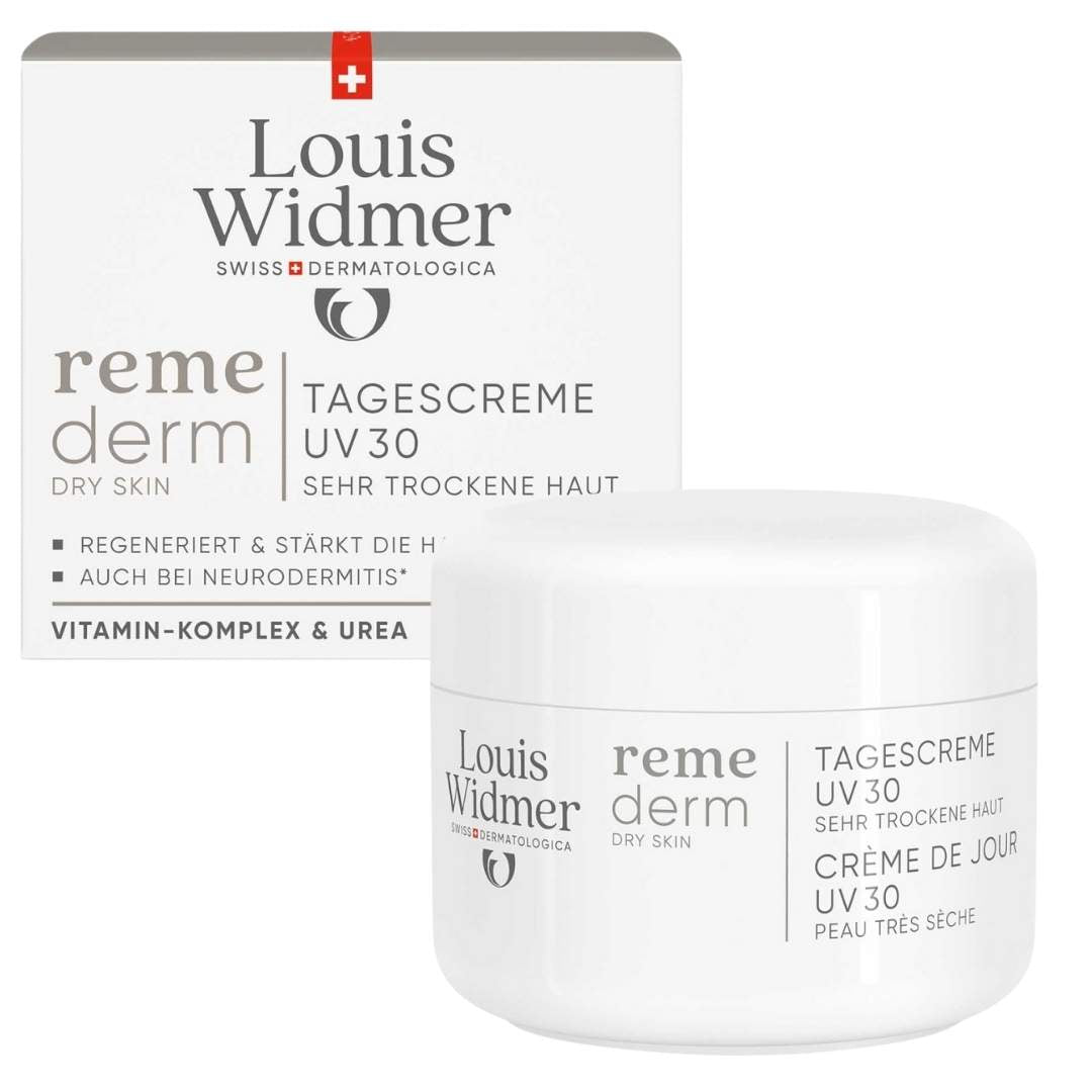 Louis Widmer reme derm Tagescreme UV30 cream packaging on a white background